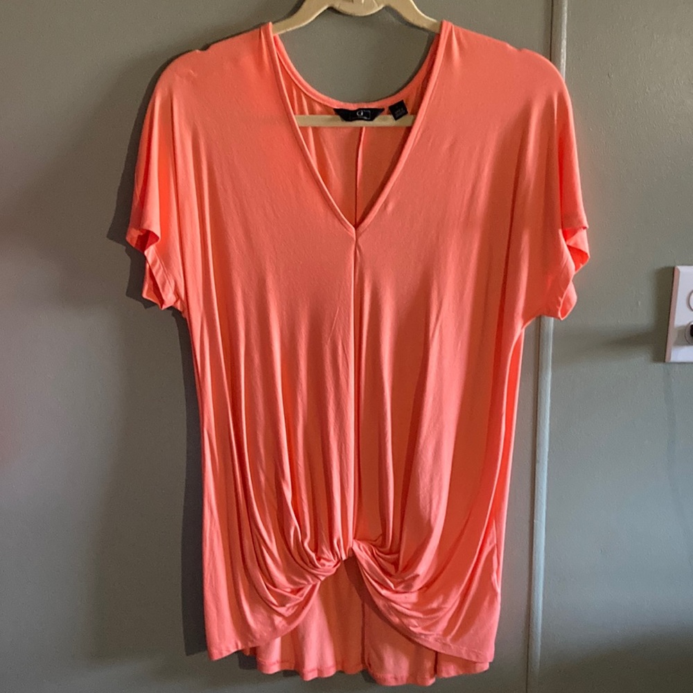 G By Giuliano Salmon Color Shirt sleeve high/low size small